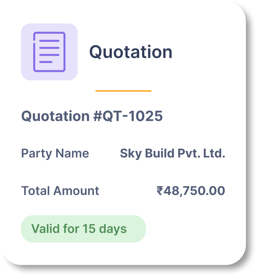 Quotation #QT-1025 for Sky Build Pvt. Ltd.