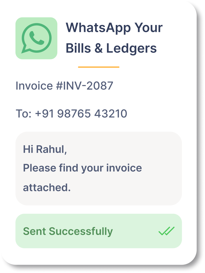 WhatsApp invoice sent successfully